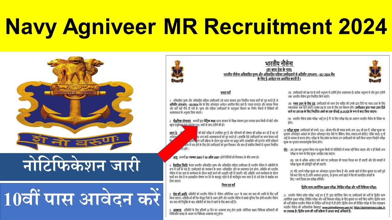 Navy Agniveer MR Recruitment 2024