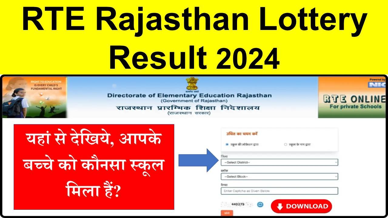 RTE Rajasthan Lottery Result 2024